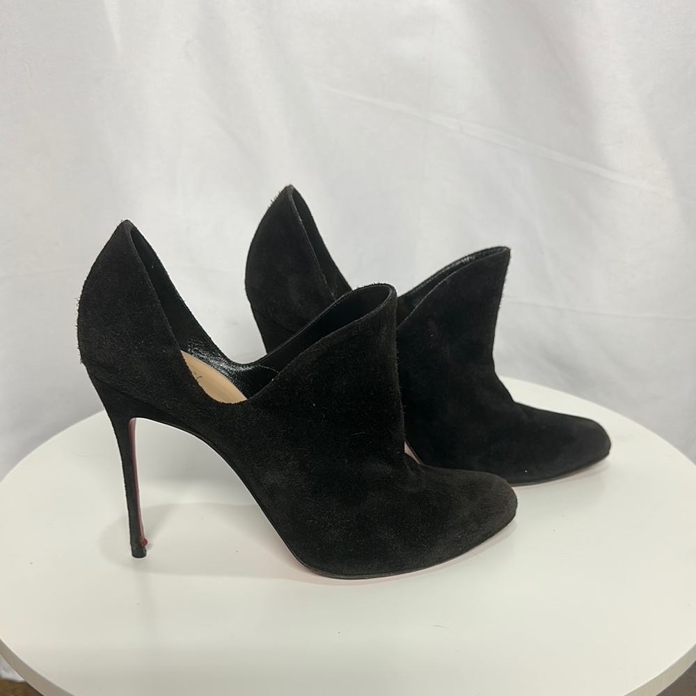 Christian Louboutin Black Suede Ankle Boots